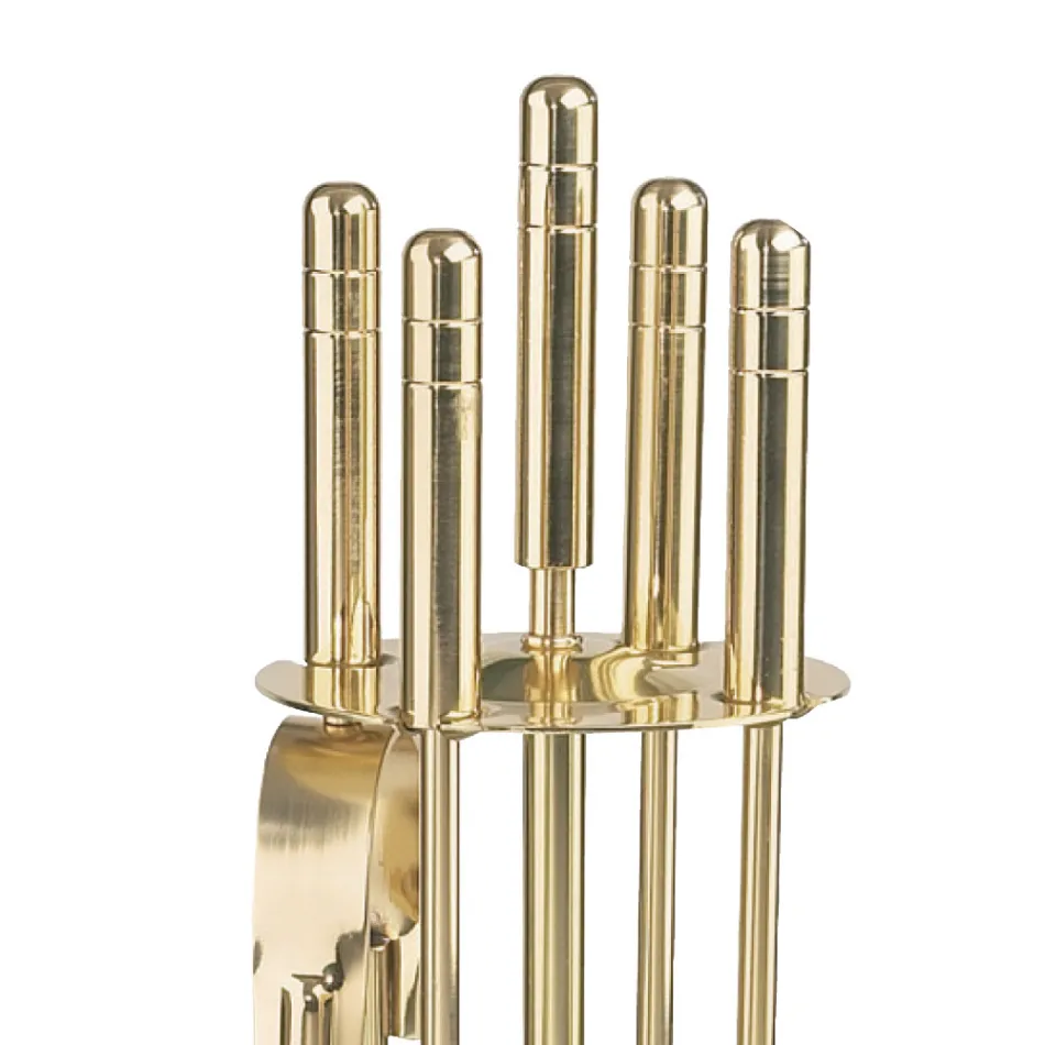 Verktygshållare i mässing med 4 tillbehör Höjd 65 cm Tillverkad i Italien - Känguru Viadurini