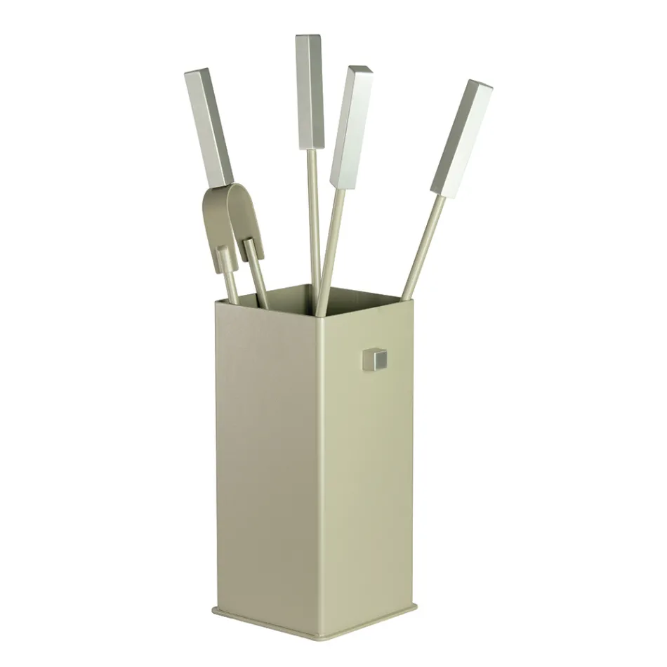 Fyrkantig metallverktygshållare och 4 tillbehör Tillverkad i Italien - Iena Viadurini