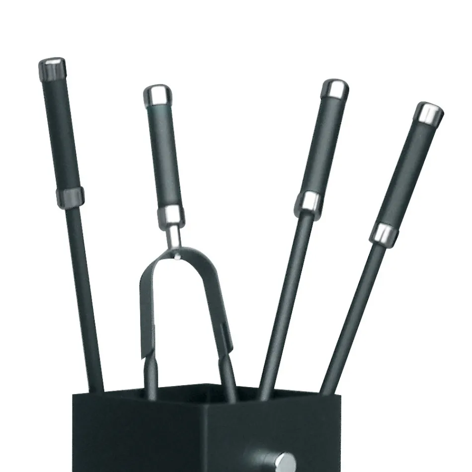 Fyrkantig metallverktygshållare och 4 tillbehör Tillverkad i Italien - Iena Viadurini