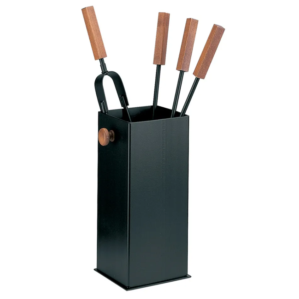 Fyrkantig metallverktygshållare och 4 tillbehör Tillverkad i Italien - Iena Viadurini