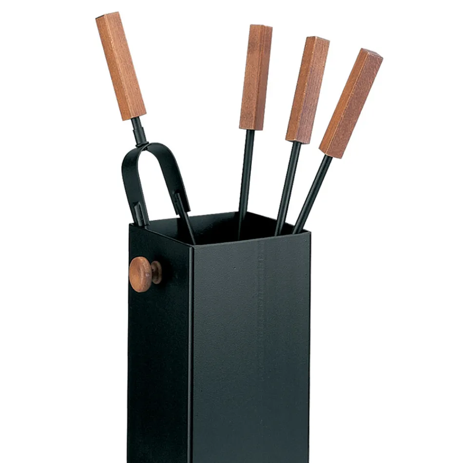 Fyrkantig metallverktygshållare och 4 tillbehör Tillverkad i Italien - Iena Viadurini
