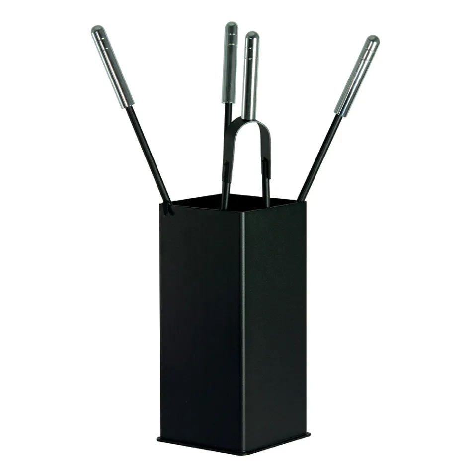 Fyrkantig metallverktygshållare och 4 tillbehör Tillverkad i Italien - Iena Viadurini