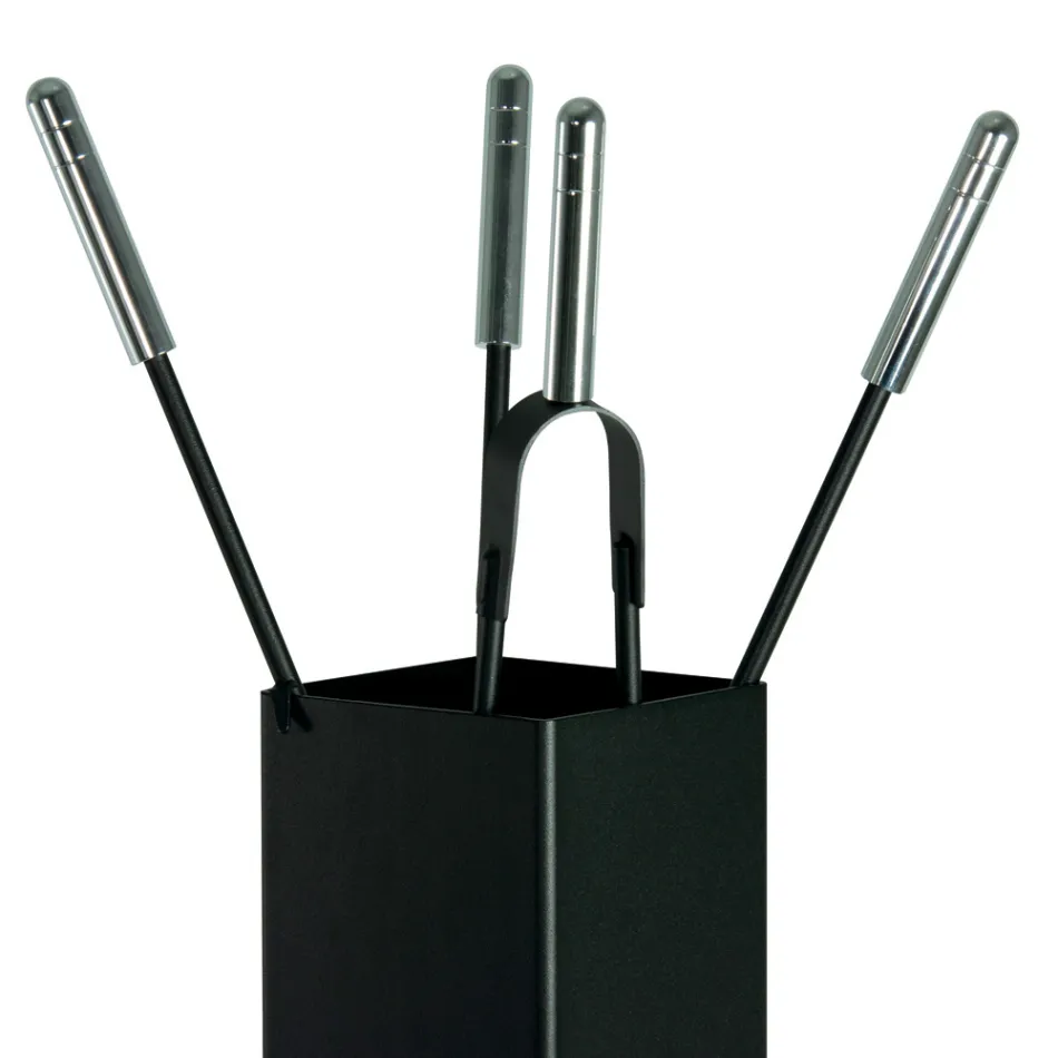 Fyrkantig metallverktygshållare och 4 tillbehör Tillverkad i Italien - Iena Viadurini