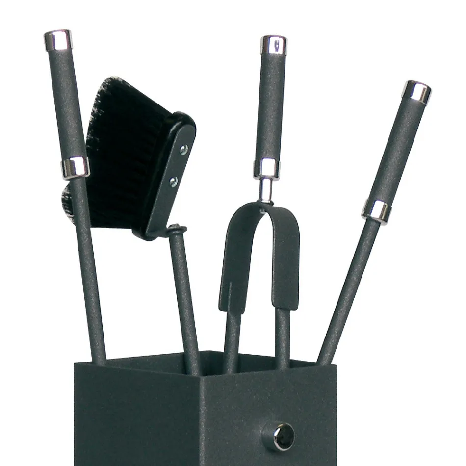 Fyrkantig metallverktygshållare och 4 tillbehör Tillverkad i Italien - Iena Viadurini