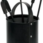 Rund verktygshållare i konstläder med handtag och 4 tillbehör Tillverkad i Italien - Pigeon Viadurini