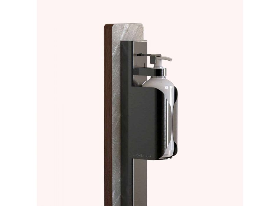 Golvdispenserhållare på ädelsten i svart stål eller lyxguld - Loriana Viadurini