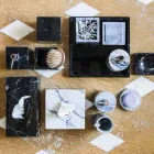 Näsdukhållare i svart Marquinia marmor italiensk rektangulär design - Rafa Viadurini