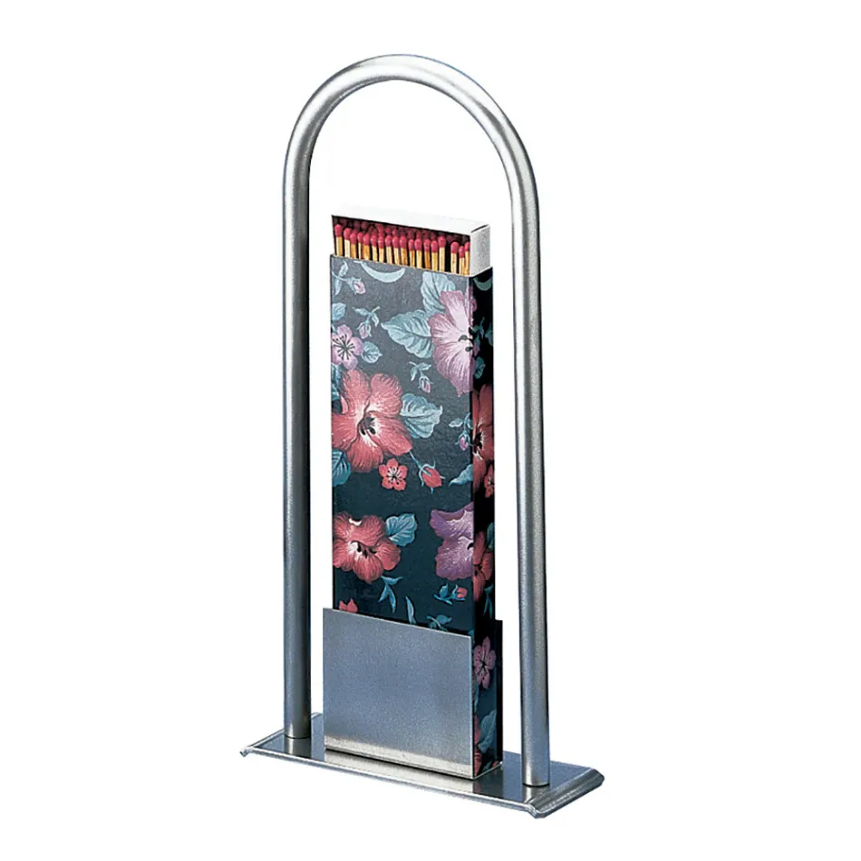 Tändstickshållare i metall eller stål och färgad dekoration tillverkad i Italien - Henna Viadurini