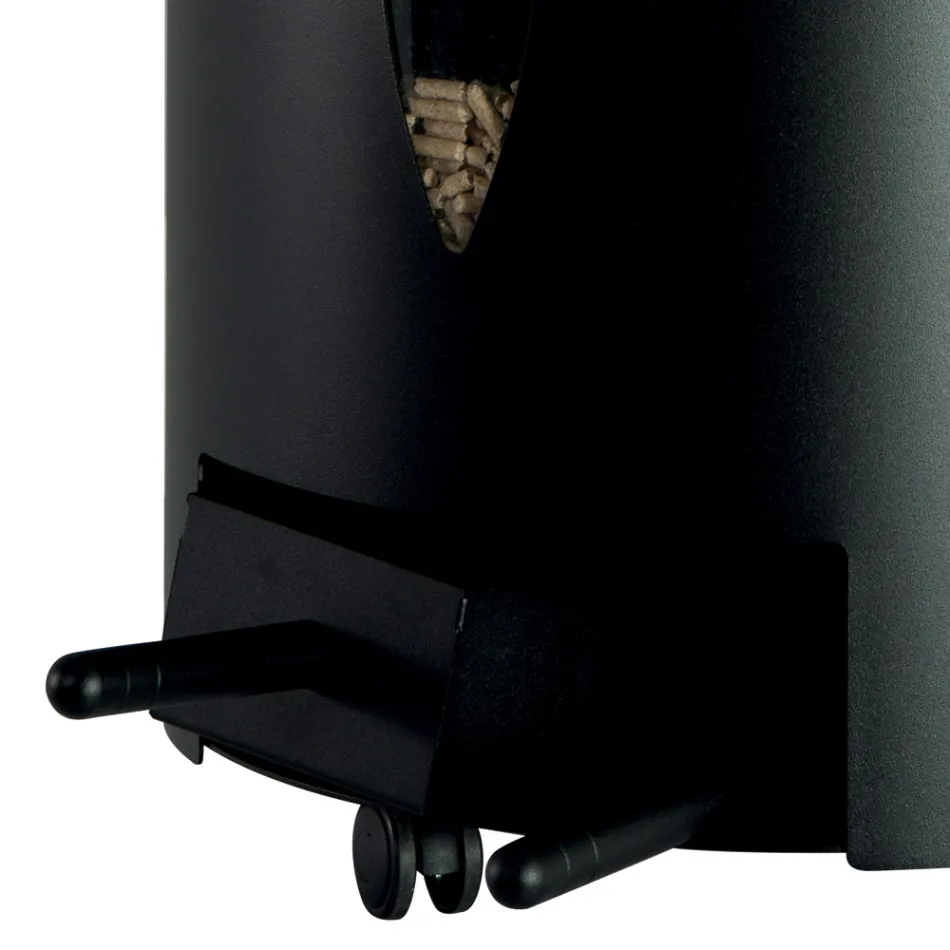 Pelletshållare med lock, kvast och spade Tillverkad i Italien - Cacatua Viadurini