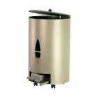 Pelletshållare med lock, kvast och spade Tillverkad i Italien - Cacatua Viadurini