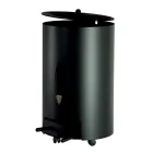 Pelletshållare med lock, kvast och spade Tillverkad i Italien - Cacatua Viadurini