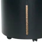 Pelletshållare med hjul och lock Av metall Tillverkad i Italien - Stork Viadurini