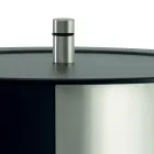 Pelletshållare med hjul och lock Av metall Tillverkad i Italien - Stork Viadurini