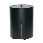 Pelletshållare med hjul och lock Av metall Tillverkad i Italien - Stork Viadurini