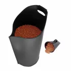 Porta pellets scoop inifrån Sapir designen svart läder Viadurini