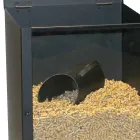 Pelletshållare i svartmålat stål med plexiglas Tillverkad i Italien - Pellicano Viadurini