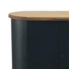 Metallpelletshållare med hjul och trälock Tillverkad i Italien - Bisonte Viadurini