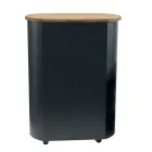 Metallpelletshållare med hjul och trälock Tillverkad i Italien - Bisonte Viadurini