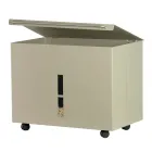 Metallpelletshållare med hjul och lock Tillverkad i Italien - Gazza Viadurini