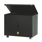 Metallpelletshållare med hjul och lock Tillverkad i Italien - Gazza Viadurini