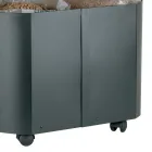 Oval pelletshållare i svart metall och trälock Tillverkad i Italien - Bisonte Viadurini