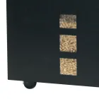 Fyrkantig pelletshållare i svartmålat stål och hjul tillverkad i Italien - papegoja Viadurini