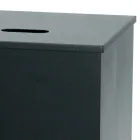 Fyrkantig pelletshållare i svartmålat stål och hjul tillverkad i Italien - papegoja Viadurini