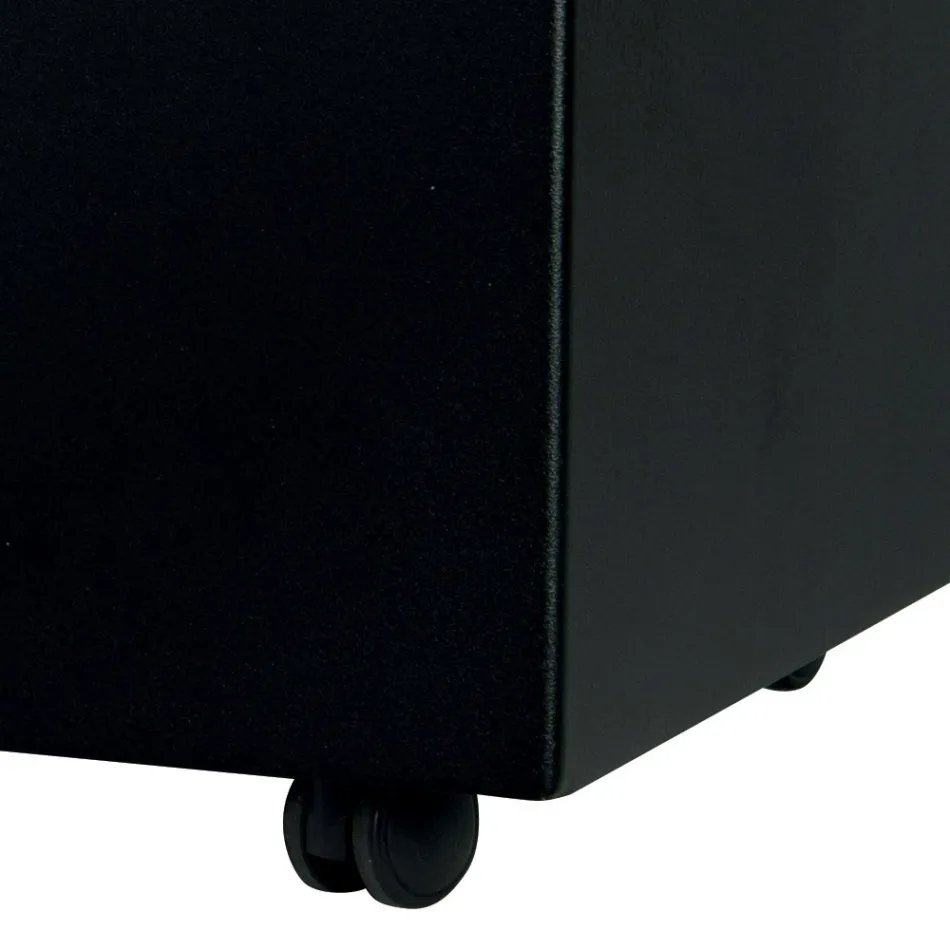 Rektangulär metallpelletshållare med 4 hjul Tillverkad i Italien - Aquila Viadurini