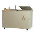 Rektangulär metallpelletshållare med 4 hjul Tillverkad i Italien - Aquila Viadurini