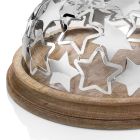 Kakhållare i trä och glas med lyxiga silvermetallstjärnor - Ilenia Viadurini