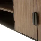 Vardagsrum TV-bänk i granträ och gråjärn med 2 dörrar - Cooper Viadurini