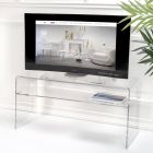 Vardagsrum TV-bänk i transparent plexiglas Tillverkad i Italien - Giuliette Viadurini