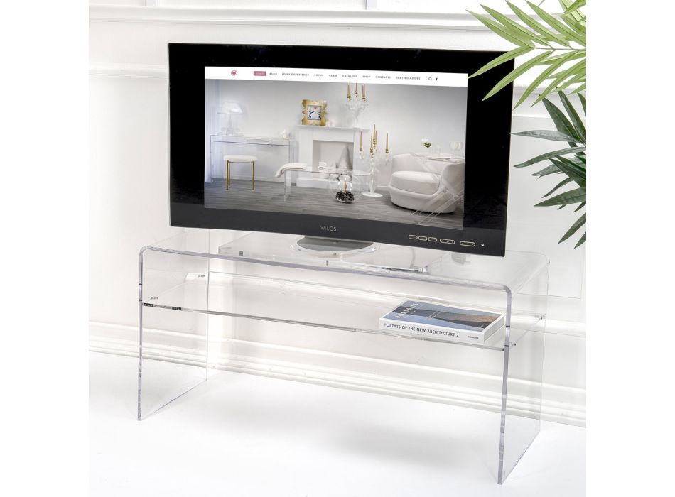 Vardagsrum TV-bänk i transparent plexiglas Tillverkad i Italien - Giuliette Viadurini
