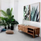 Tv-stativ i vintage design med Homemotion stålknoppar - Ventador Viadurini