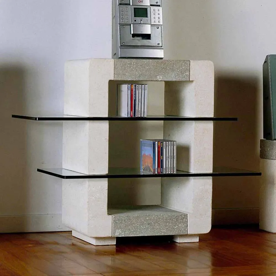 Hi-fi TV-stativ i sten och kristaller med en modern Xeni-design Viadurini