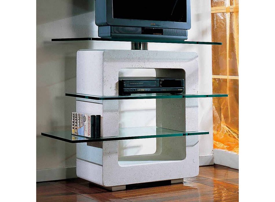 Modular TV-stativ i sten och kristall med modern design Agnes Viadurini