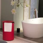 Cylindrisk tvättkorg i regenererad handgjord läder Roby Viadurini