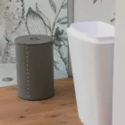 Cylindrisk tvättkorg i regenererad handgjord läder Roby Viadurini