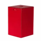 Tvättkorg på en kvadratisk bas Leather David, tillverkad i Italien Viadurini