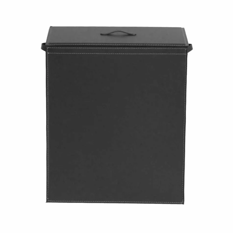 Tvättkorg i läder med en rektangulär bas konstruktion Peter Viadurini