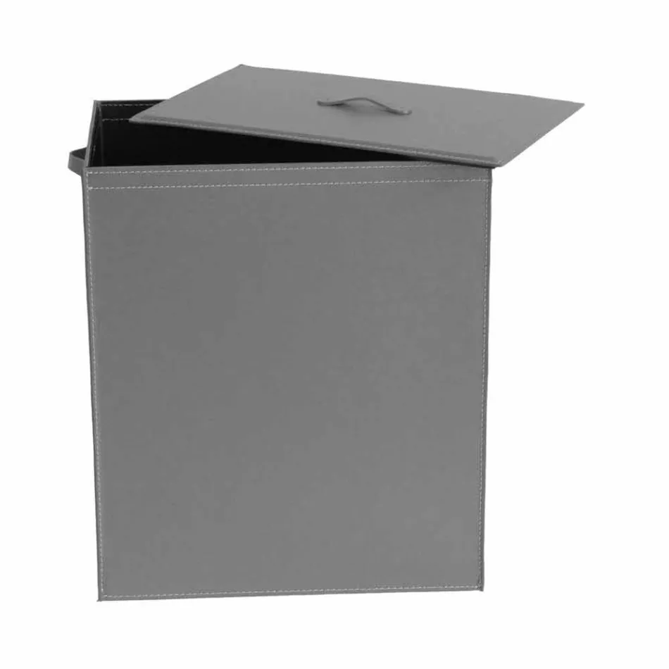 Tvättkorg i läder med en rektangulär bas konstruktion Peter Viadurini