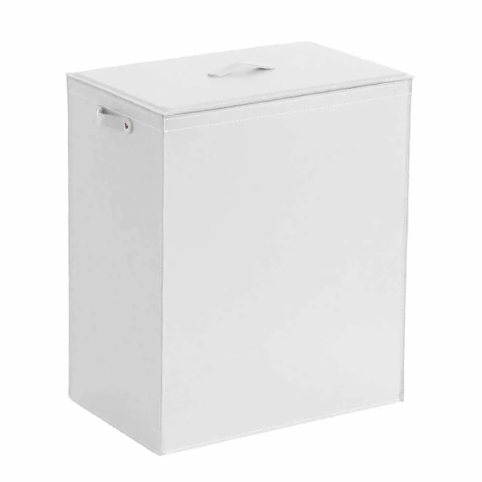 Tvättkorg i läder med en rektangulär bas konstruktion Peter Viadurini