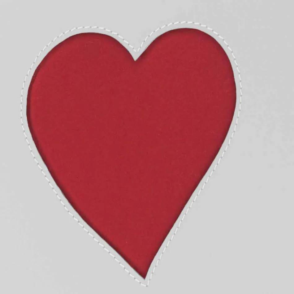 Samtida läder tvättkorg tillverkad i Italien Adele, hjärtinsats Viadurini