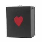 Samtida läder tvättkorg tillverkad i Italien Adele, hjärtinsats Viadurini