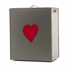 Samtida läder tvättkorg tillverkad i Italien Adele, hjärtinsats Viadurini