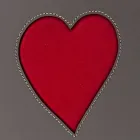 Samtida läder tvättkorg tillverkad i Italien Adele, hjärtinsats Viadurini