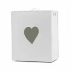 Samtida läder tvättkorg tillverkad i Italien Adele, hjärtinsats Viadurini