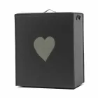 Samtida läder tvättkorg tillverkad i Italien Adele, hjärtinsats Viadurini