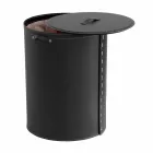 Oval tvättkorg i Riky regenererat läder tillverkat i Italien Viadurini