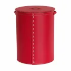 Oval tvättkorg i Riky regenererat läder tillverkat i Italien Viadurini